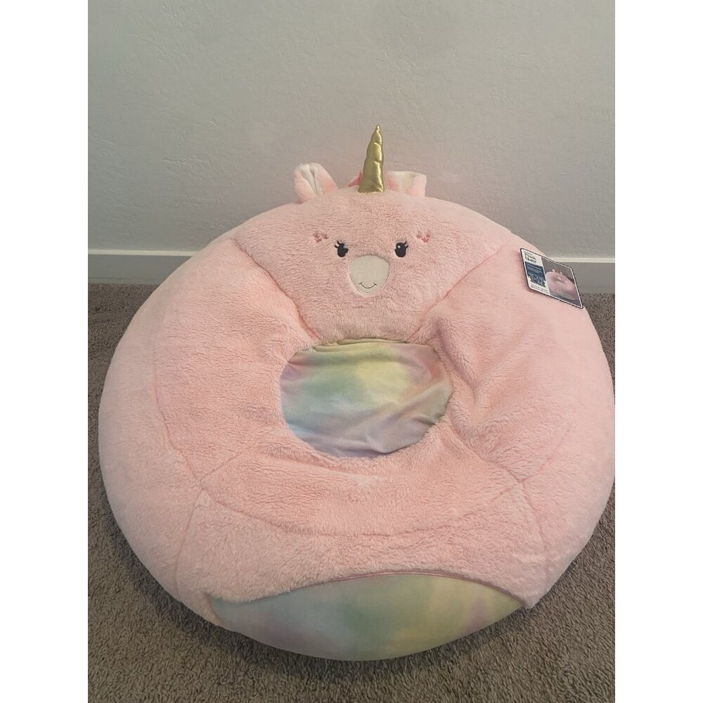 Your Zone Kids, Pink Soft Plush Unicorn Large Bean Bag Chair, Girls Kids 2.25 ft - Picture 6 of 11
